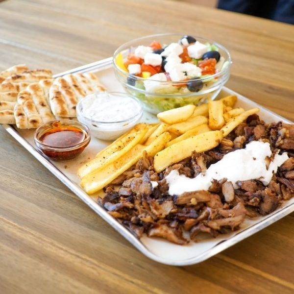 gyros with greek salad